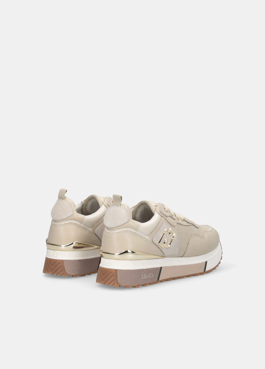 leather and mesh sneakers