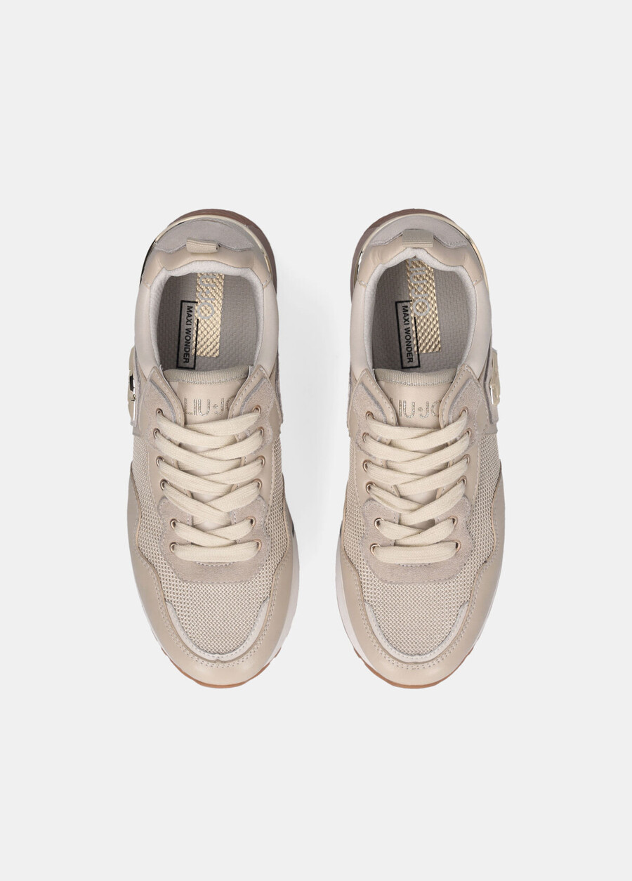 leather and mesh sneakers