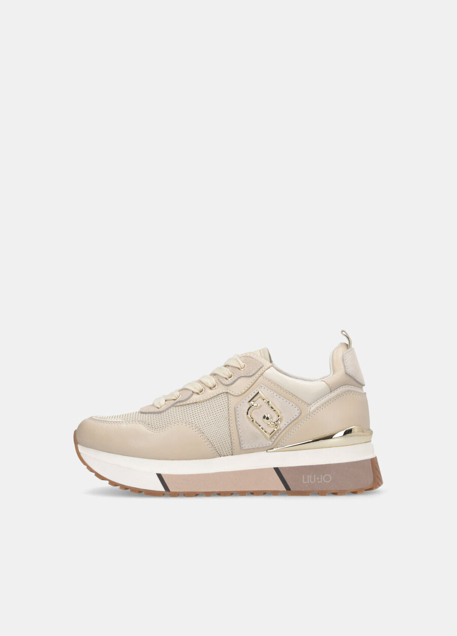 leather and mesh sneakers