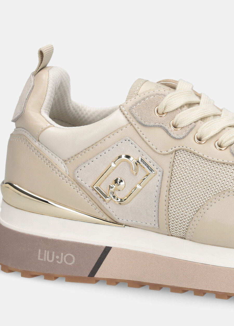 leather and mesh sneakers