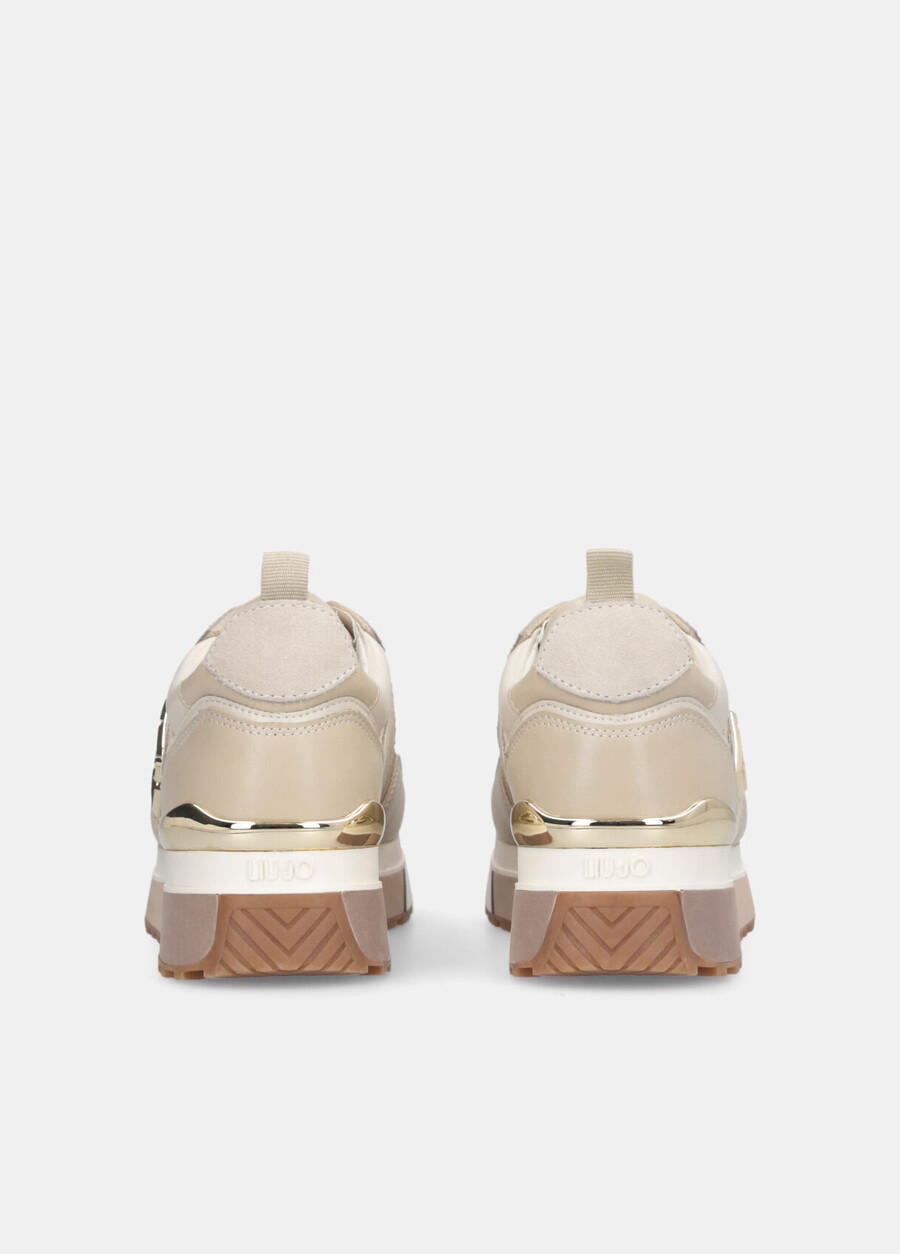 leather and mesh sneakers