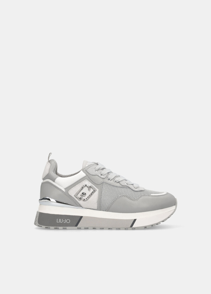leather and mesh sneakers