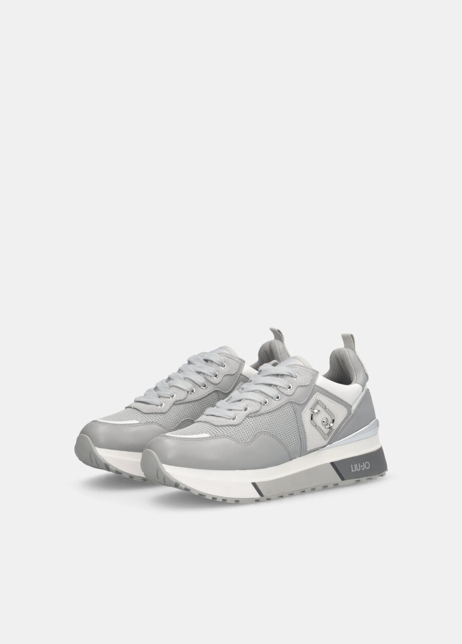 leather and mesh sneakers