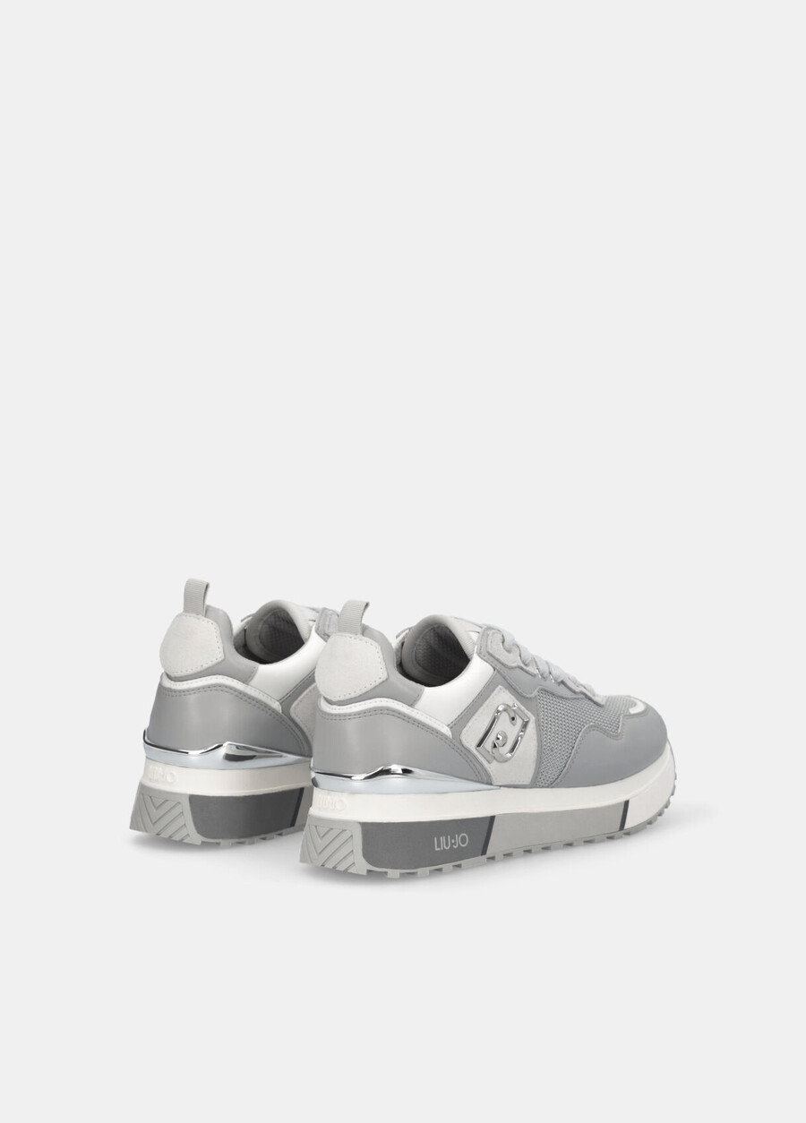 leather and mesh sneakers