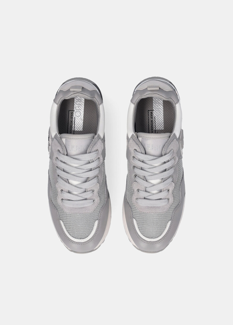 leather and mesh sneakers