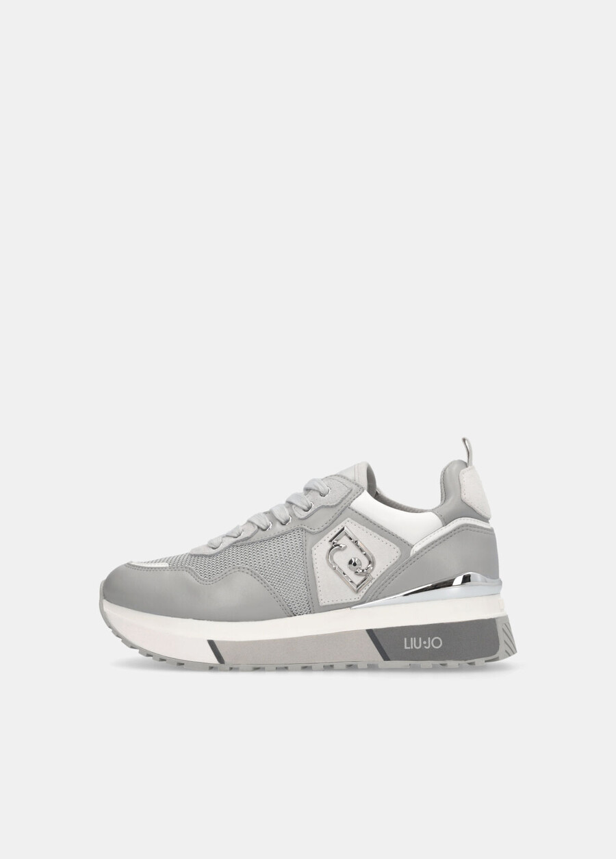 leather and mesh sneakers