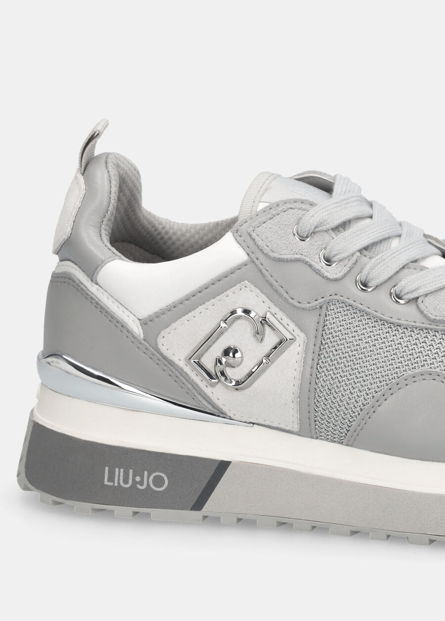 leather and mesh sneakers