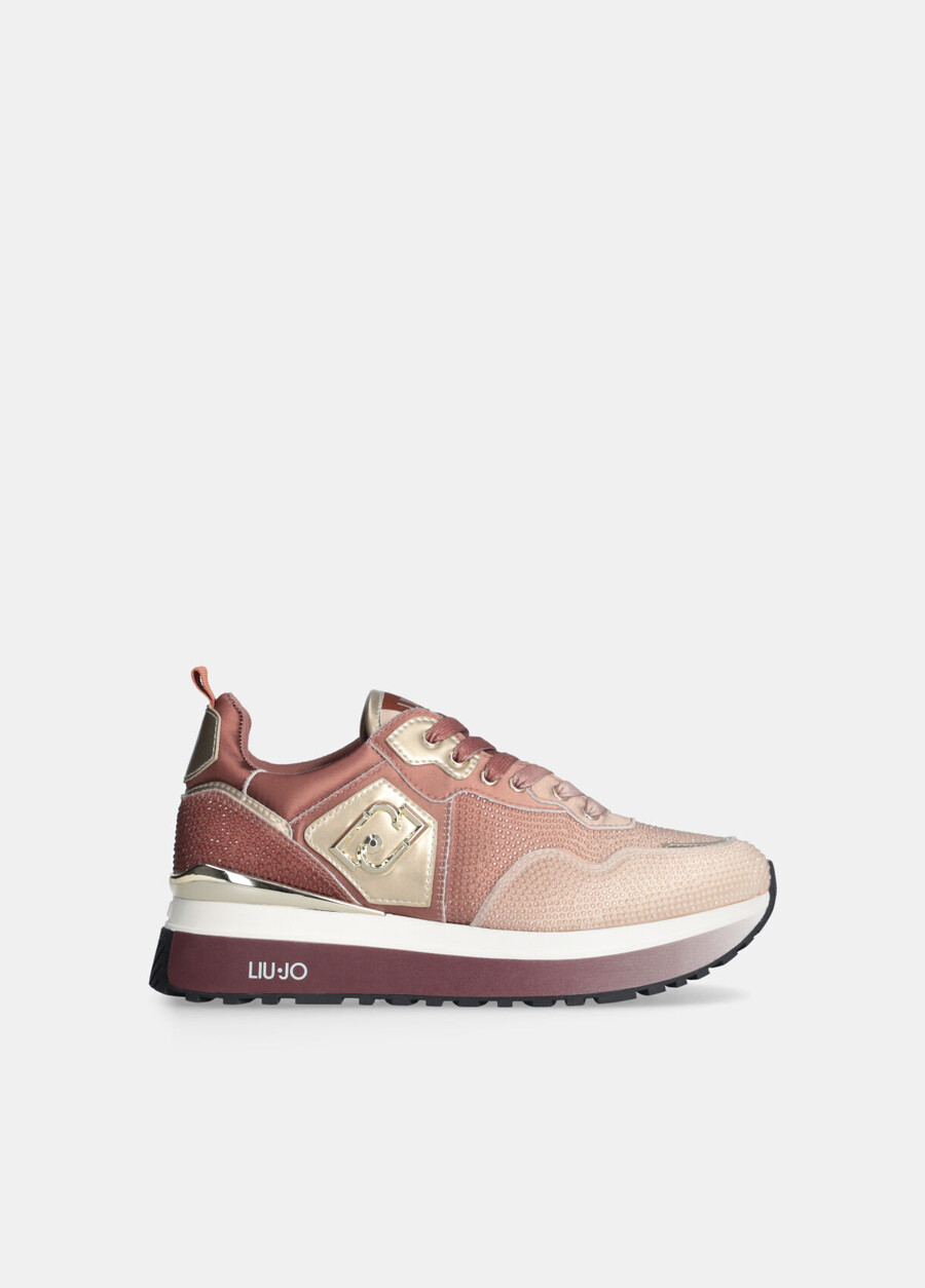 platform sneakers with all-over rhinestones