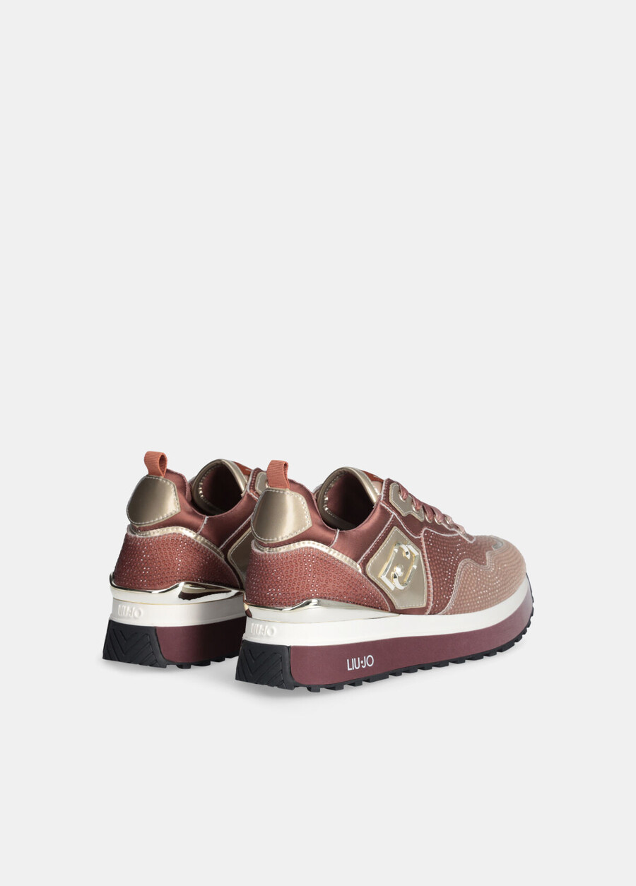 platform sneakers with all-over rhinestones