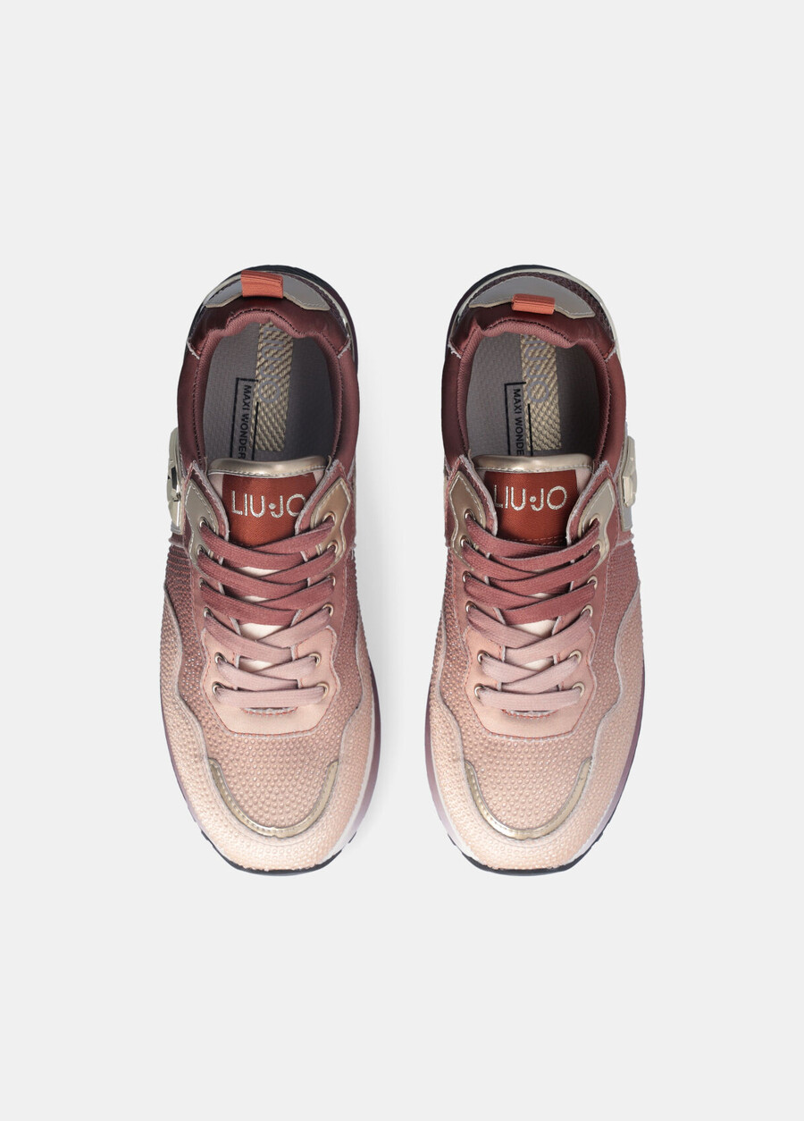 platform sneakers with all-over rhinestones