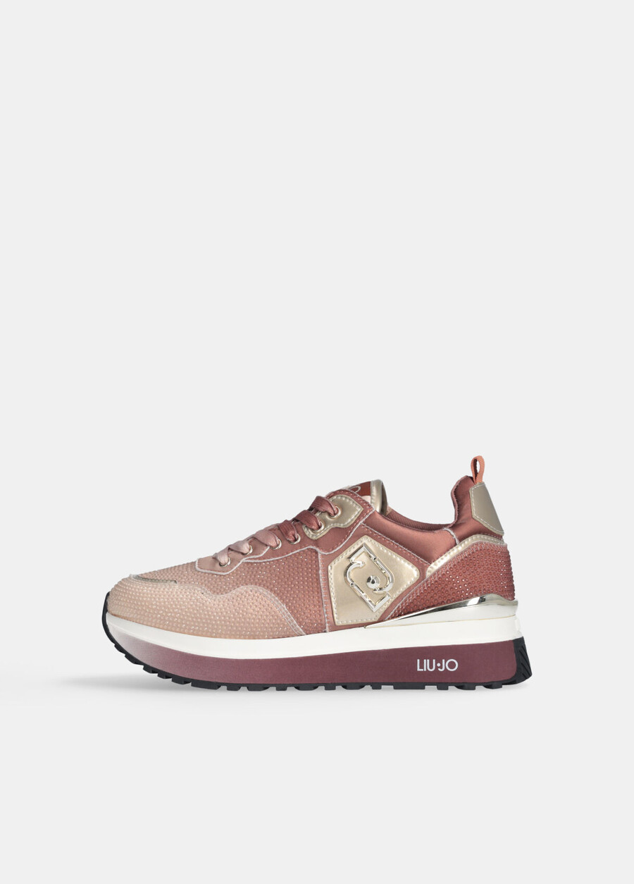 platform sneakers with all-over rhinestones