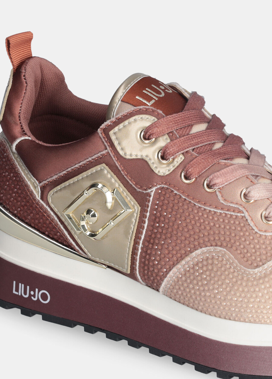 platform sneakers with all-over rhinestones