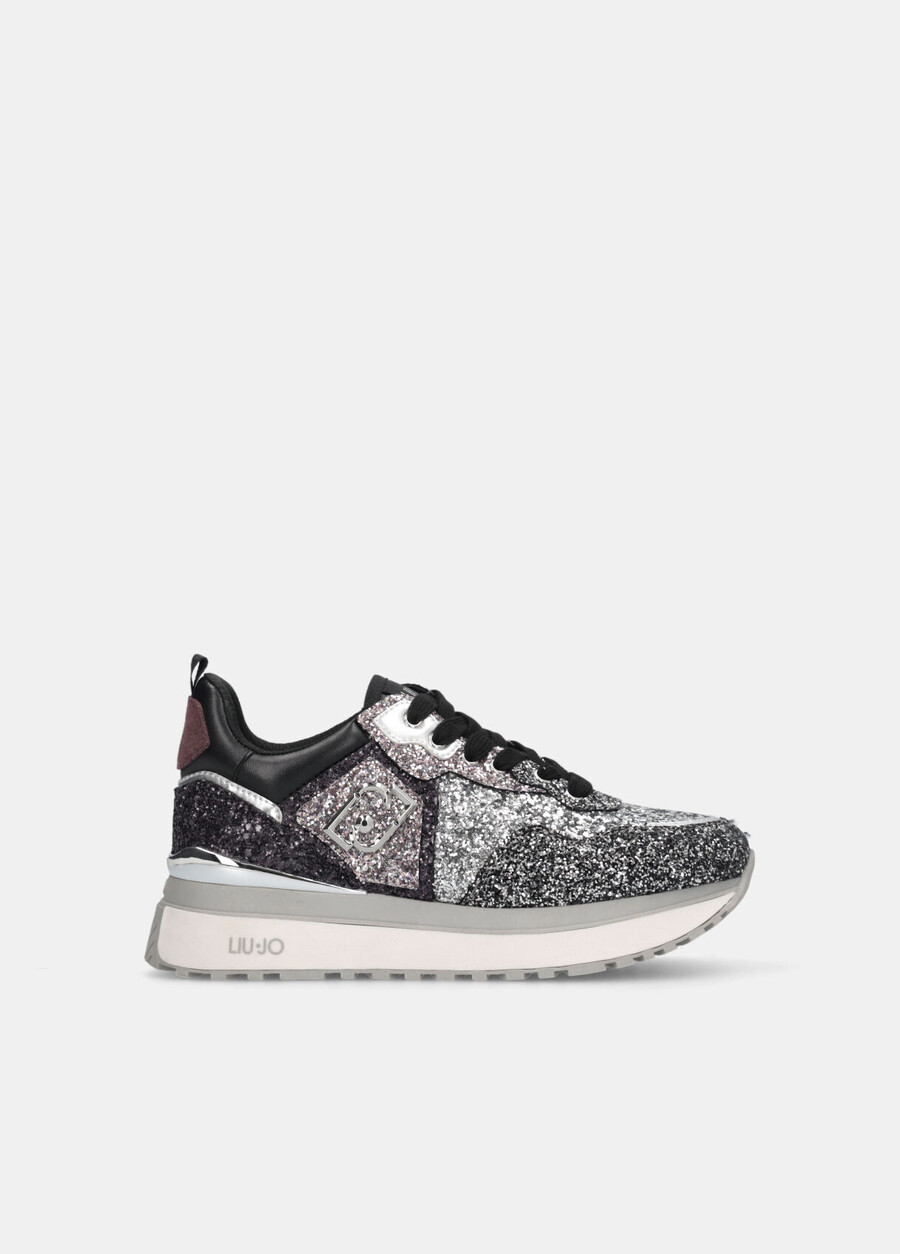 platform sneakers with full glitter