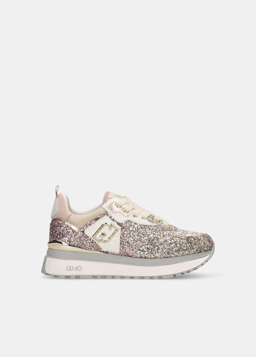 platform sneakers with full glitter