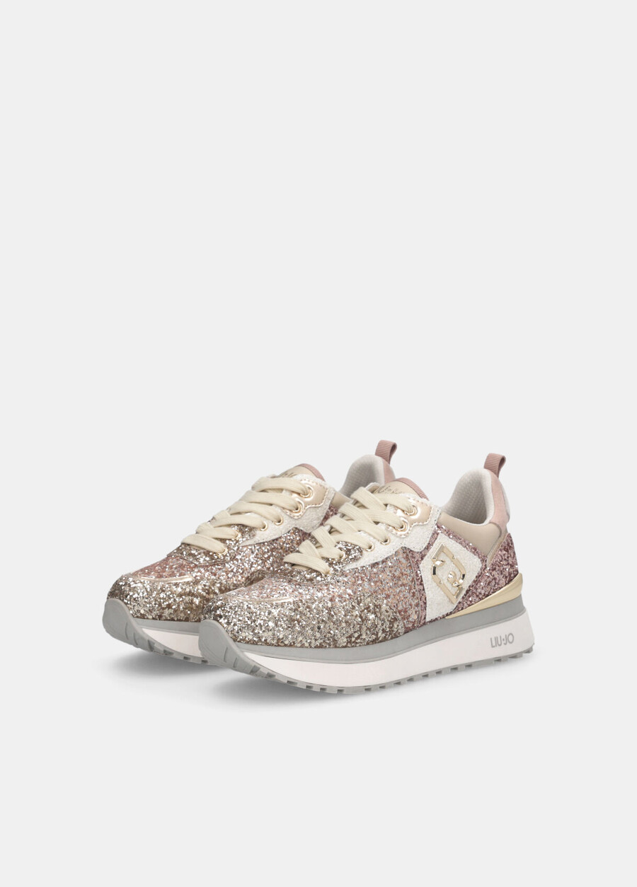 platform sneakers with full glitter
