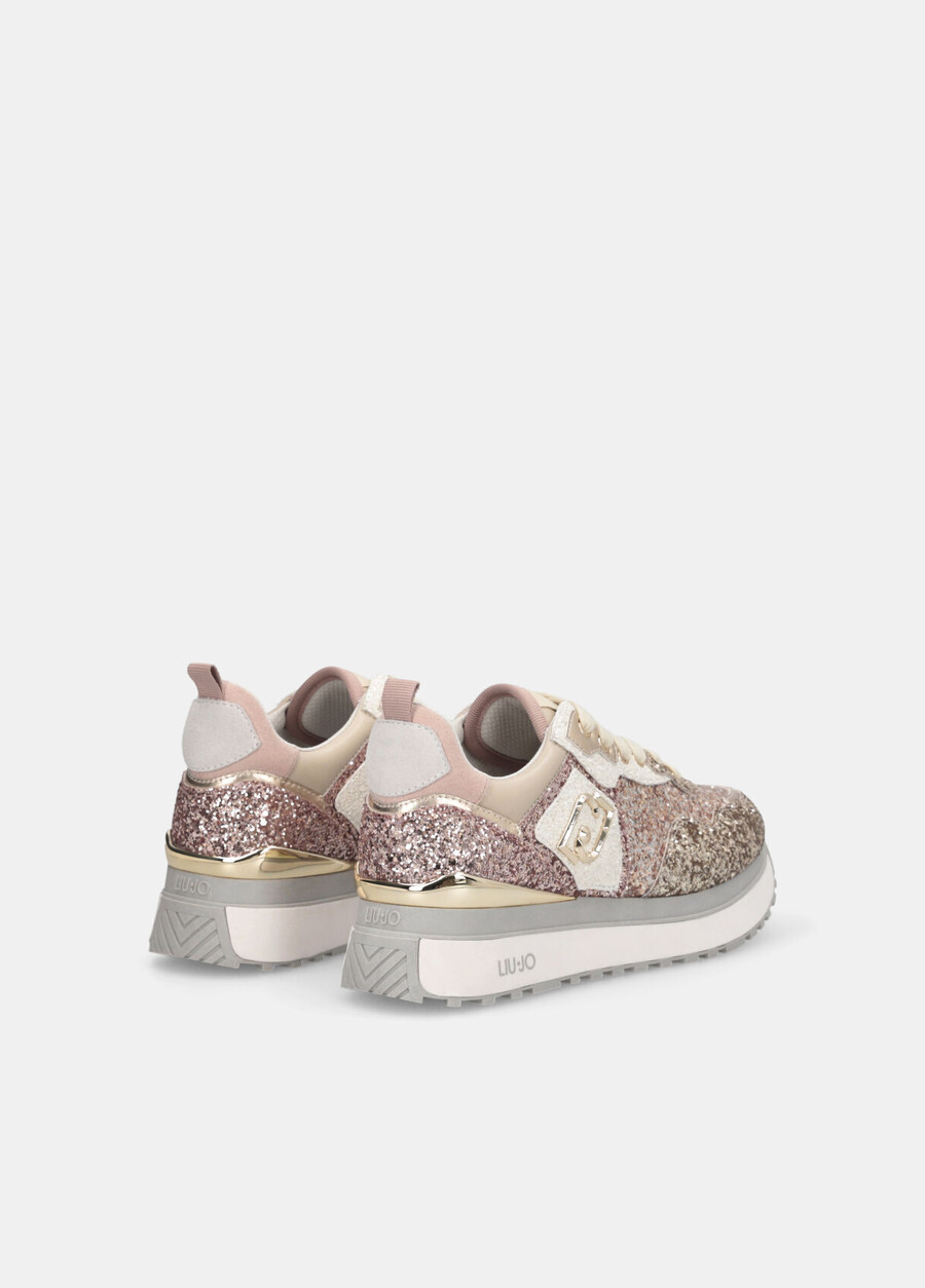 platform sneakers with full glitter