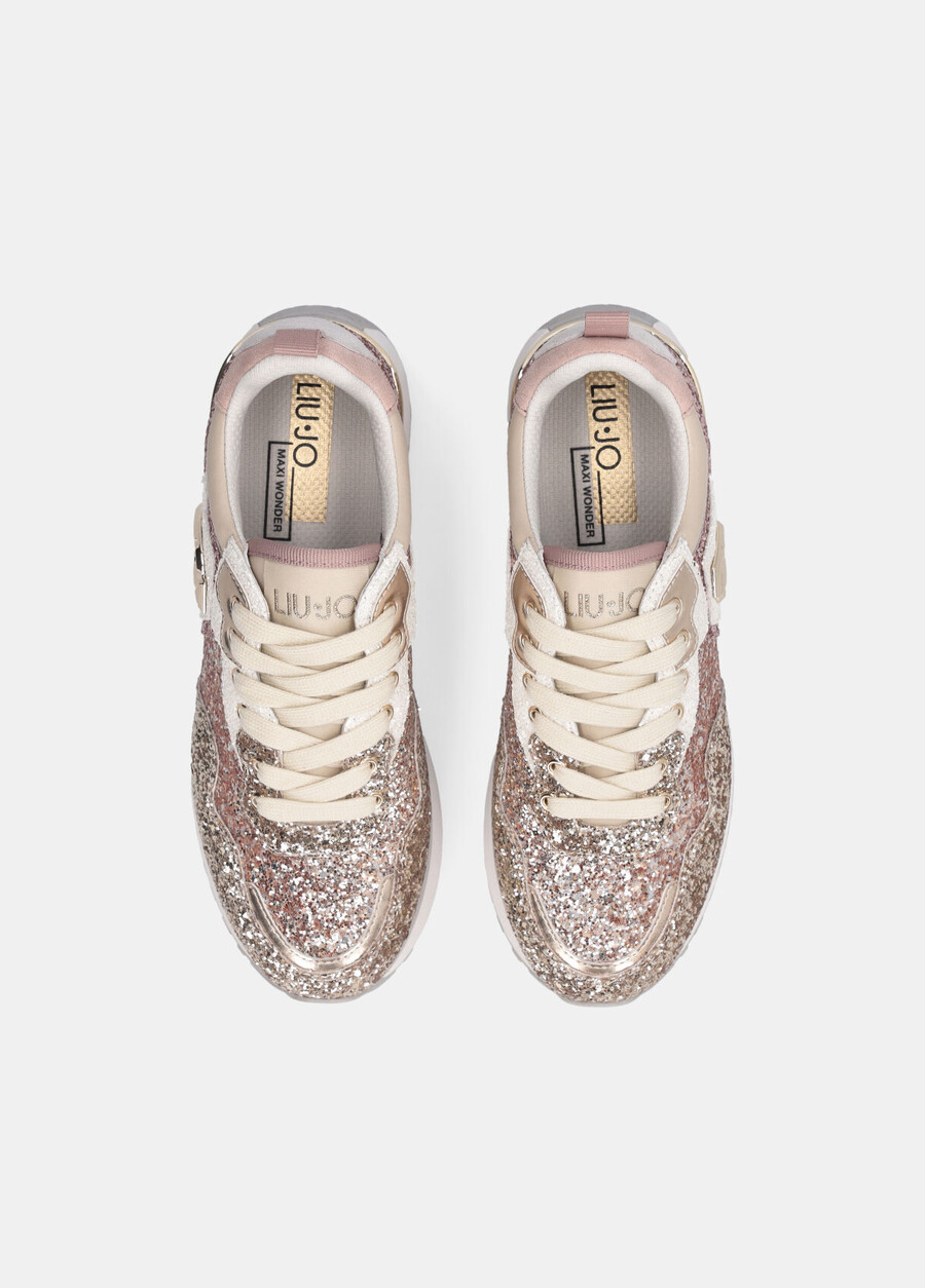 platform sneakers with full glitter
