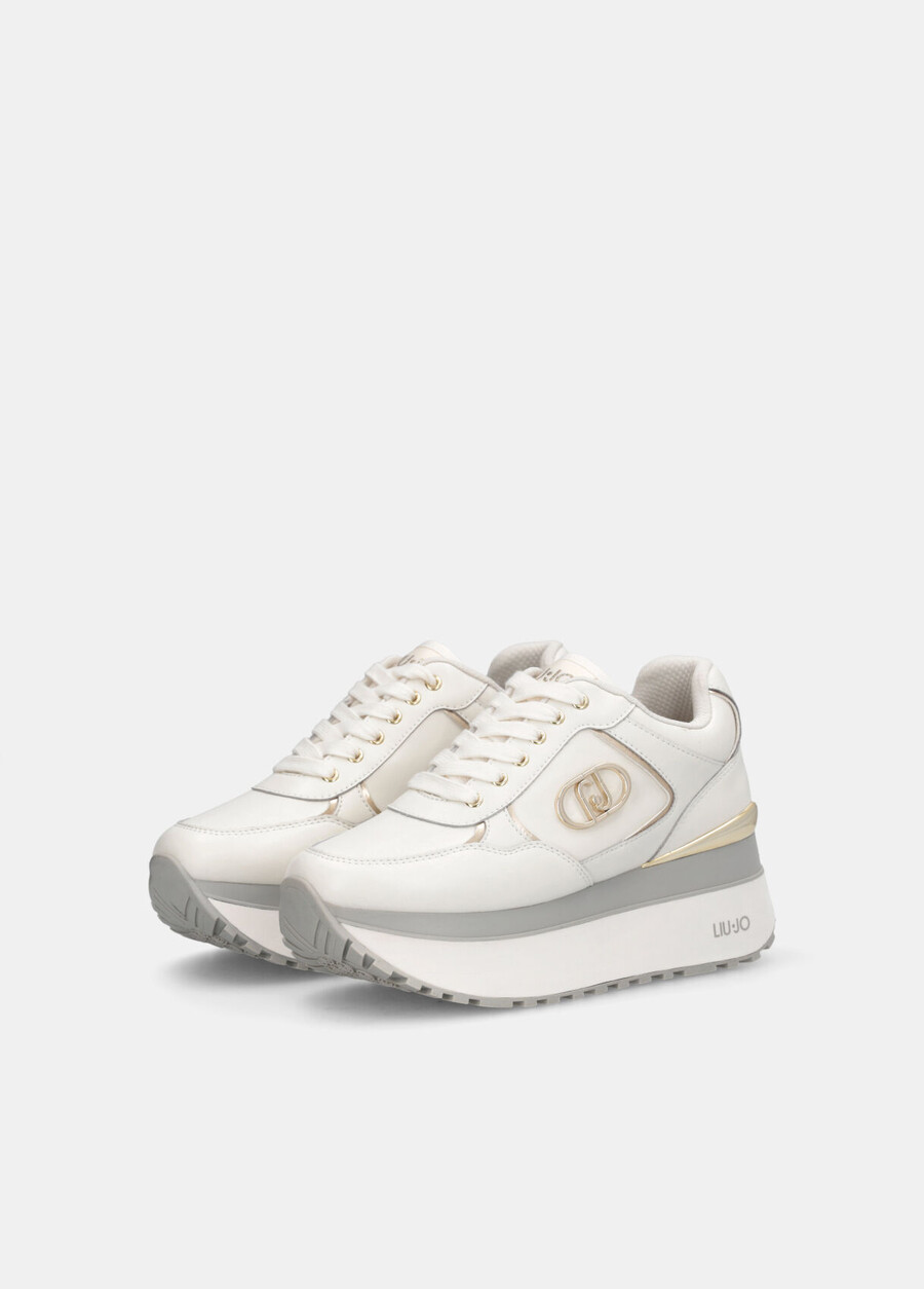 leather super-platform sneakers