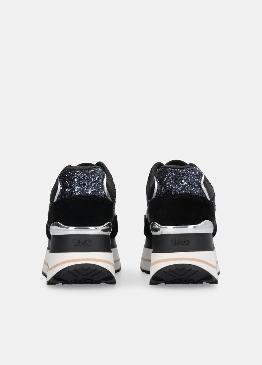 glitter and nylon super-platform sneakers