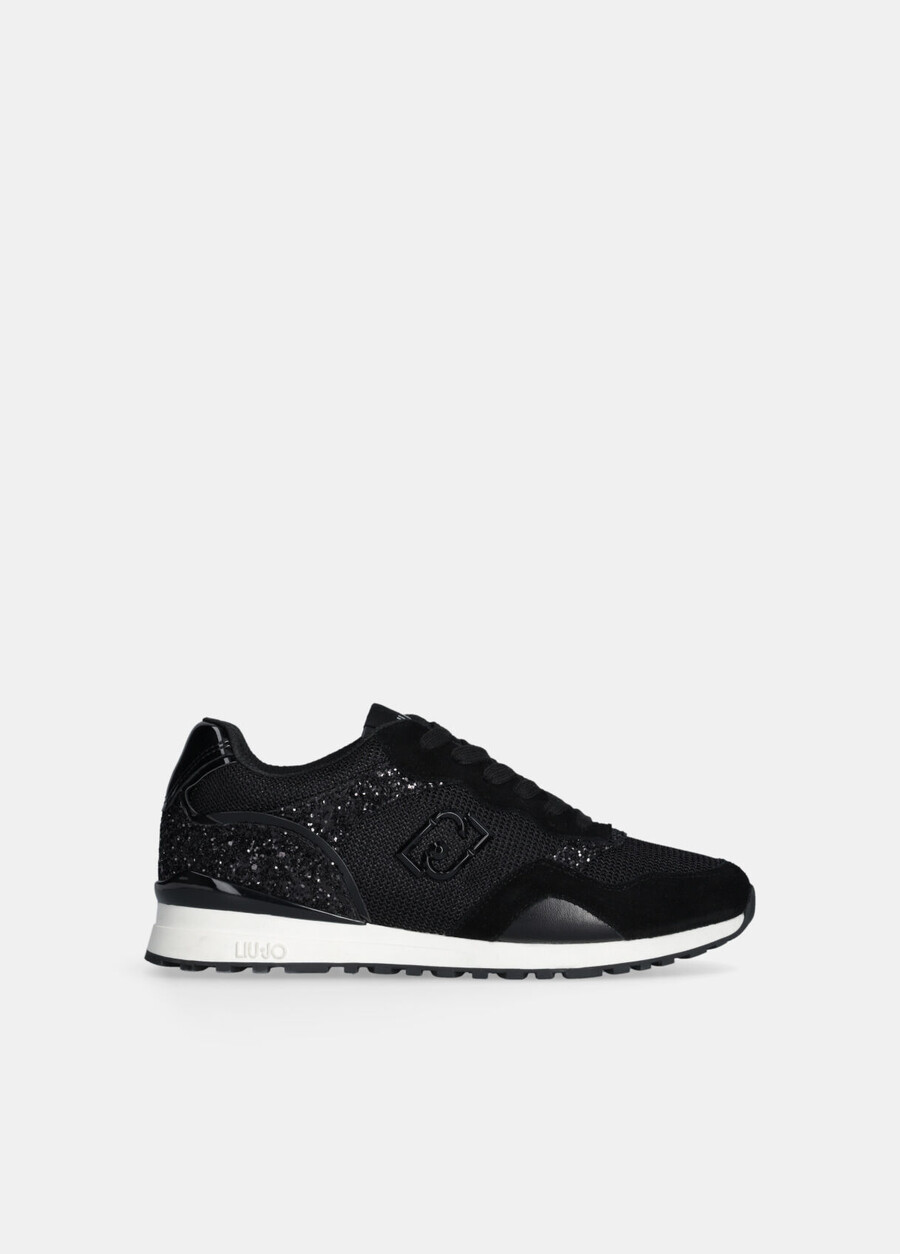 glitter and mesh sneakers