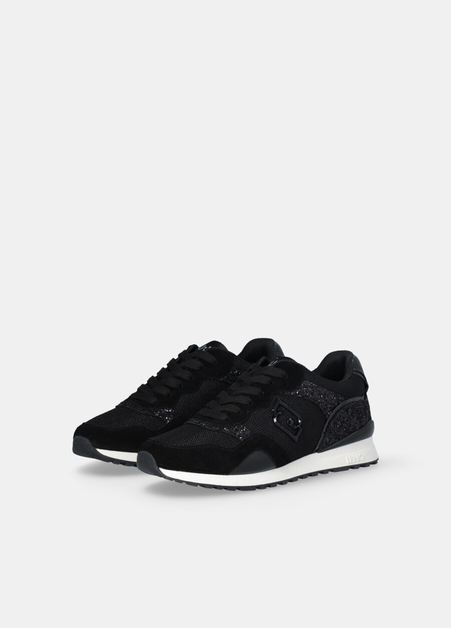 glitter and mesh sneakers