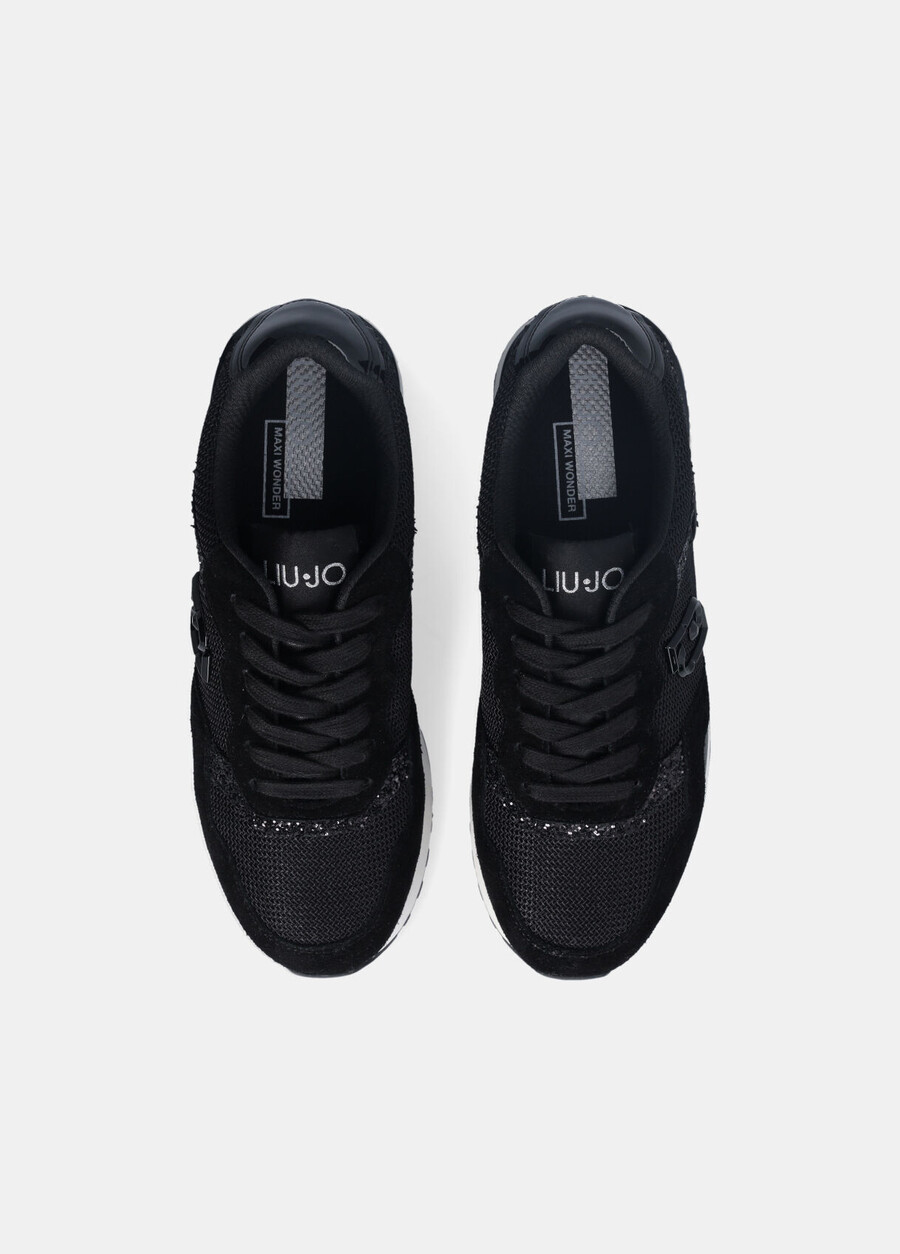 glitter and mesh sneakers