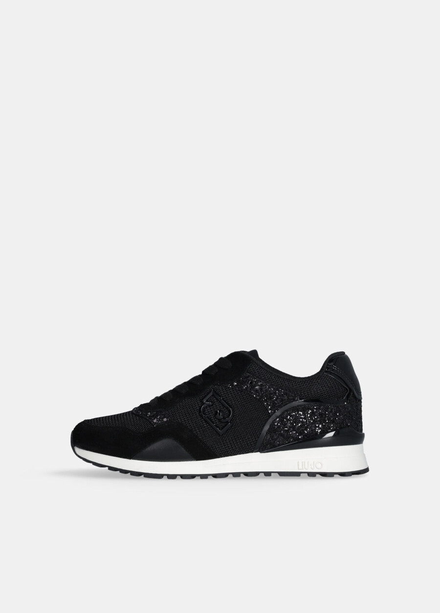 glitter and mesh sneakers