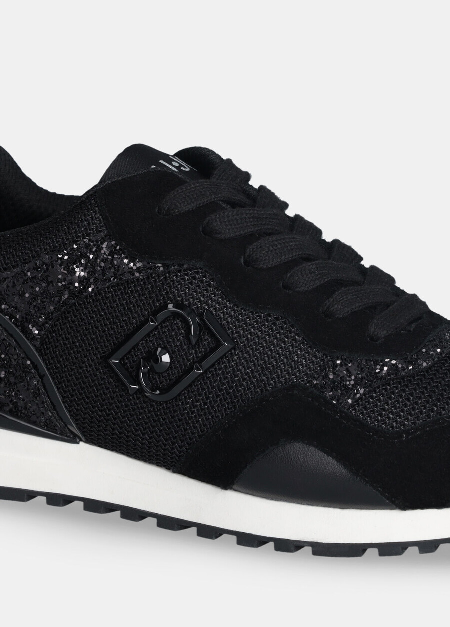 glitter and mesh sneakers