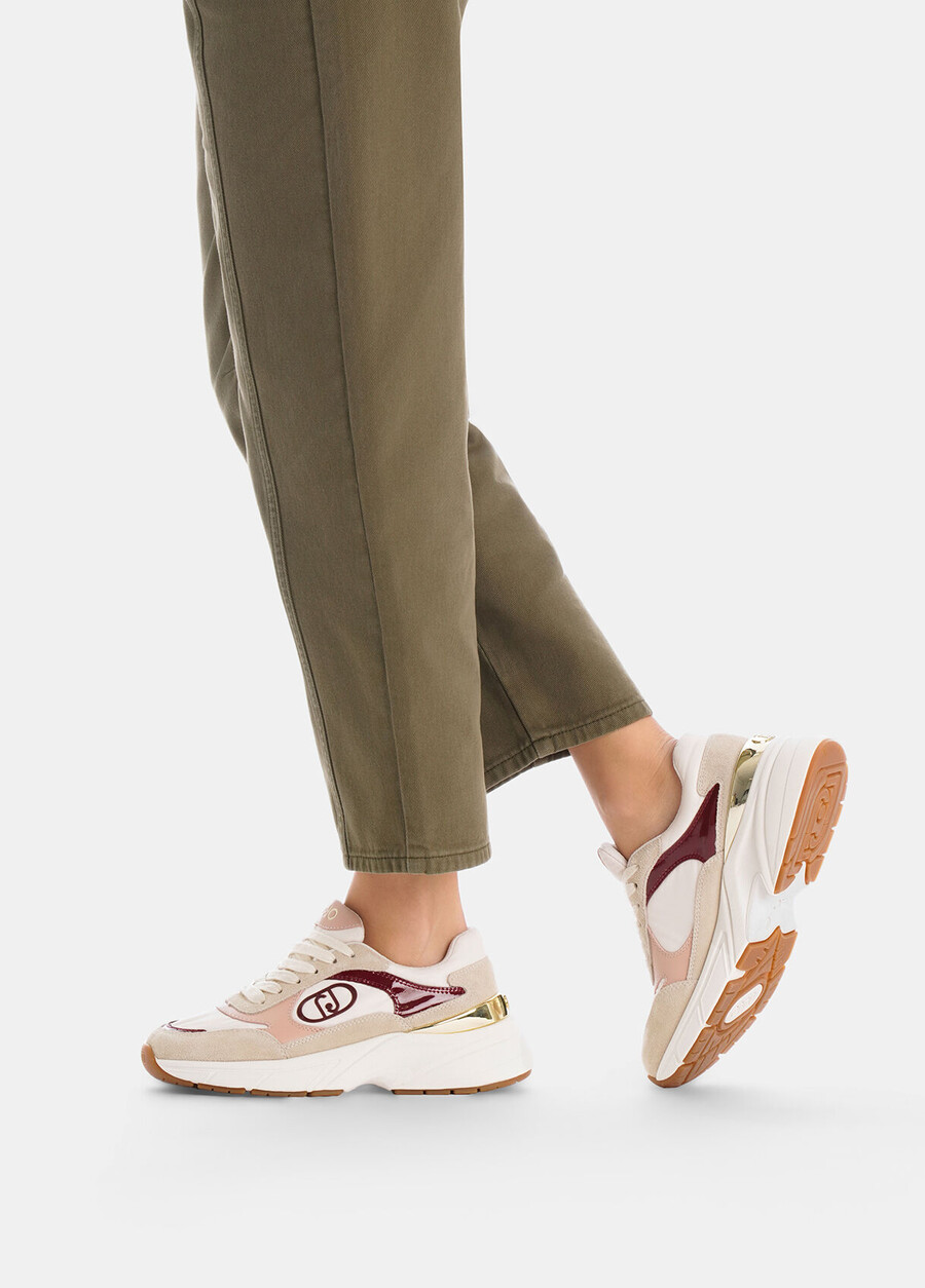 sneakers in suede and nylon