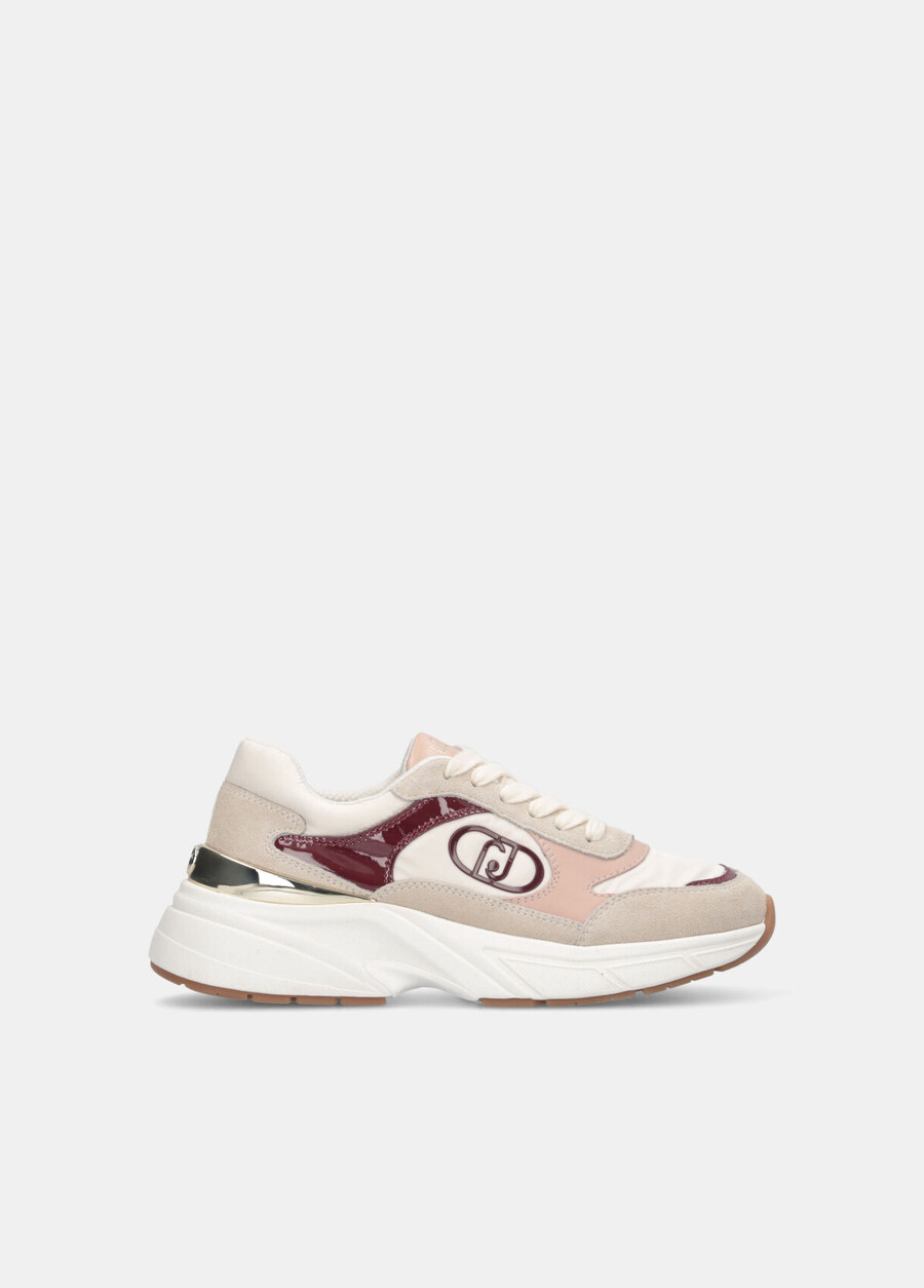 sneakers in suede and nylon
