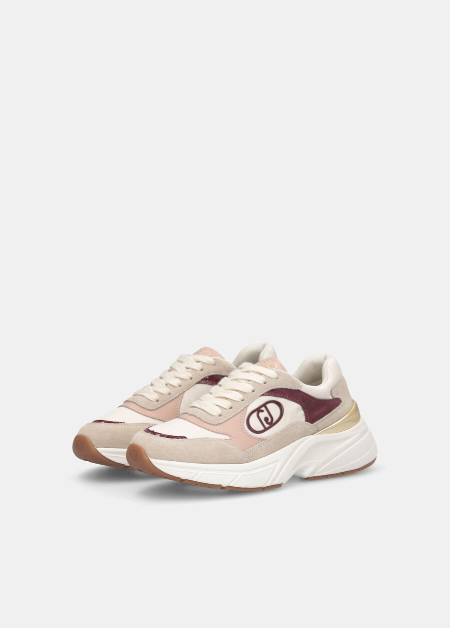 sneakers in suede and nylon