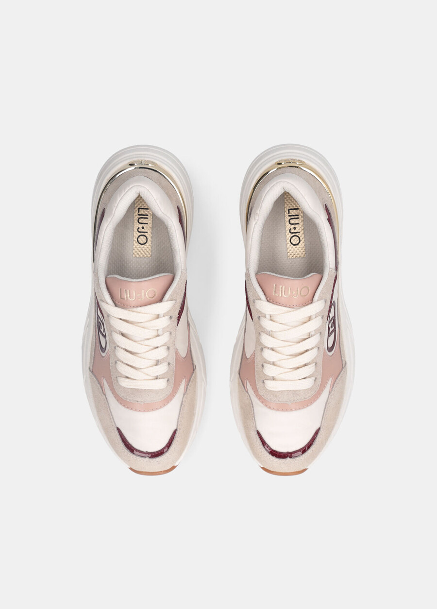 sneakers in suede and nylon