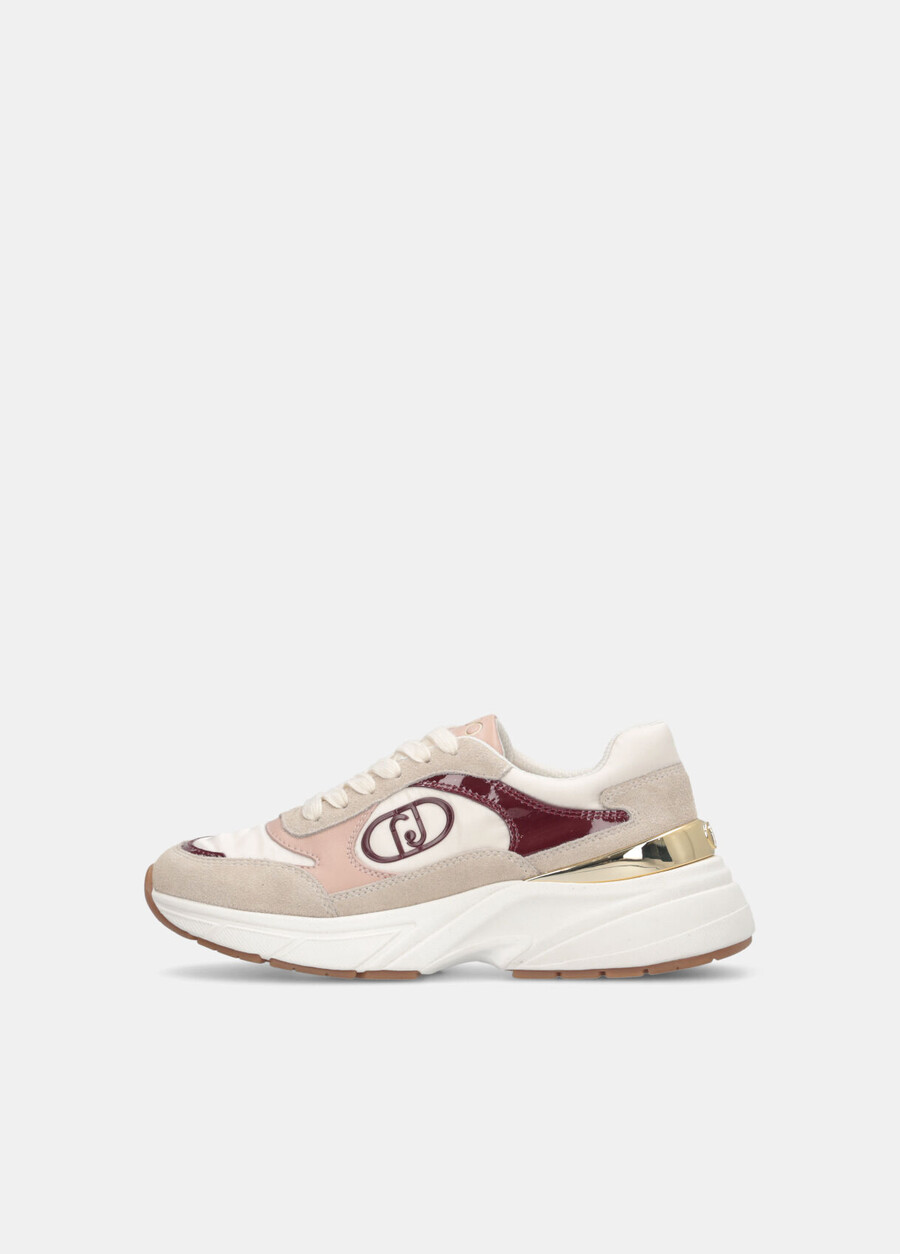 sneakers in suede and nylon