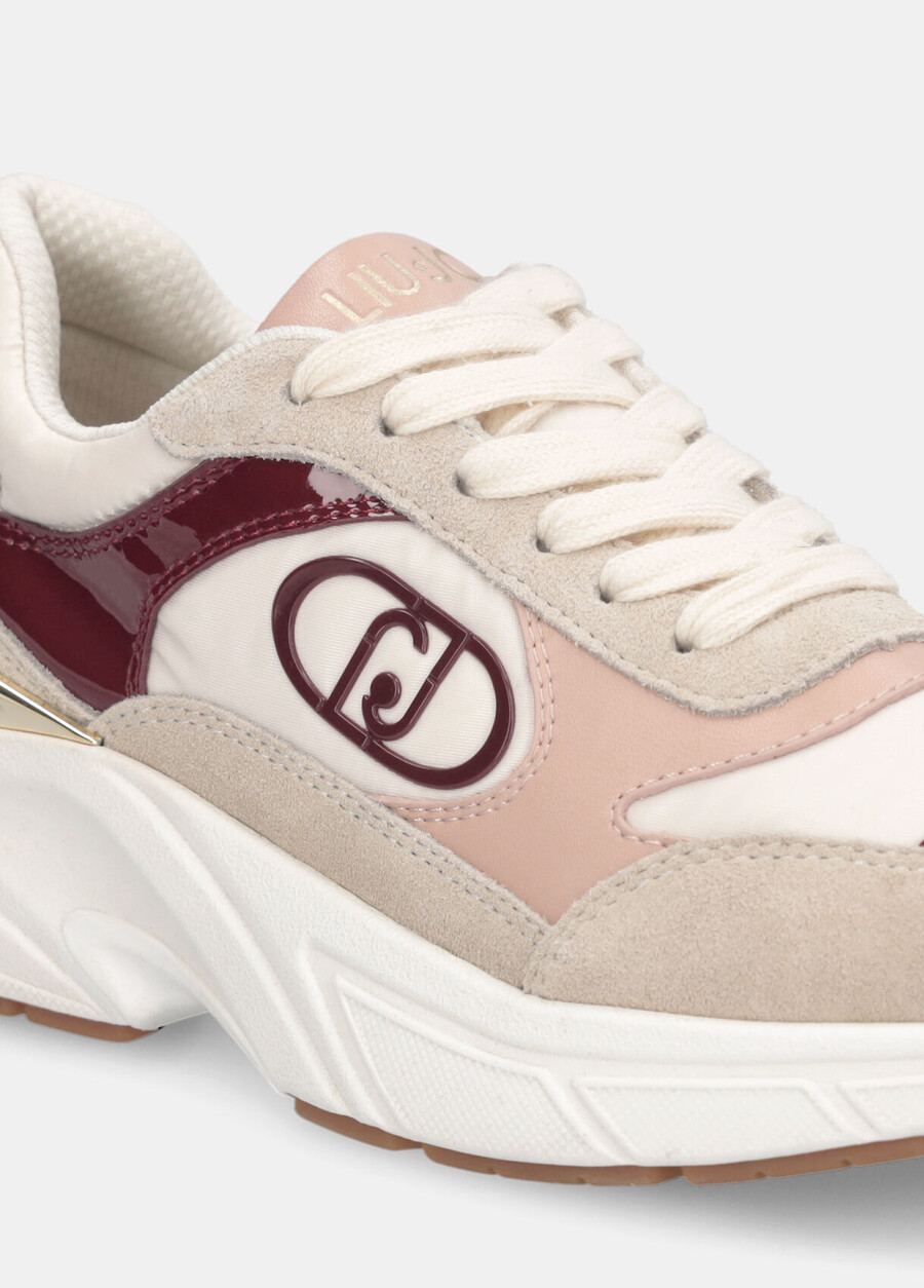 sneakers in suede and nylon