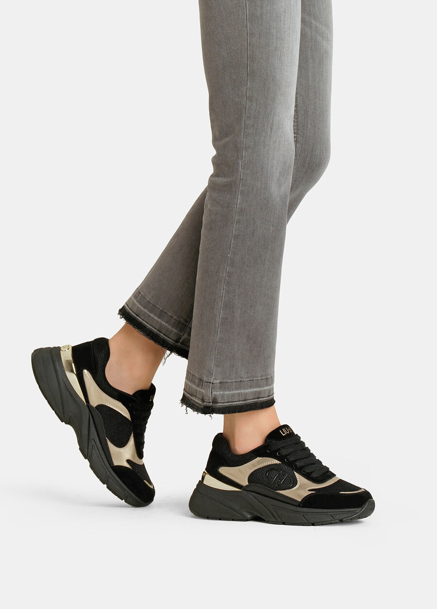 suede and mesh sneakers