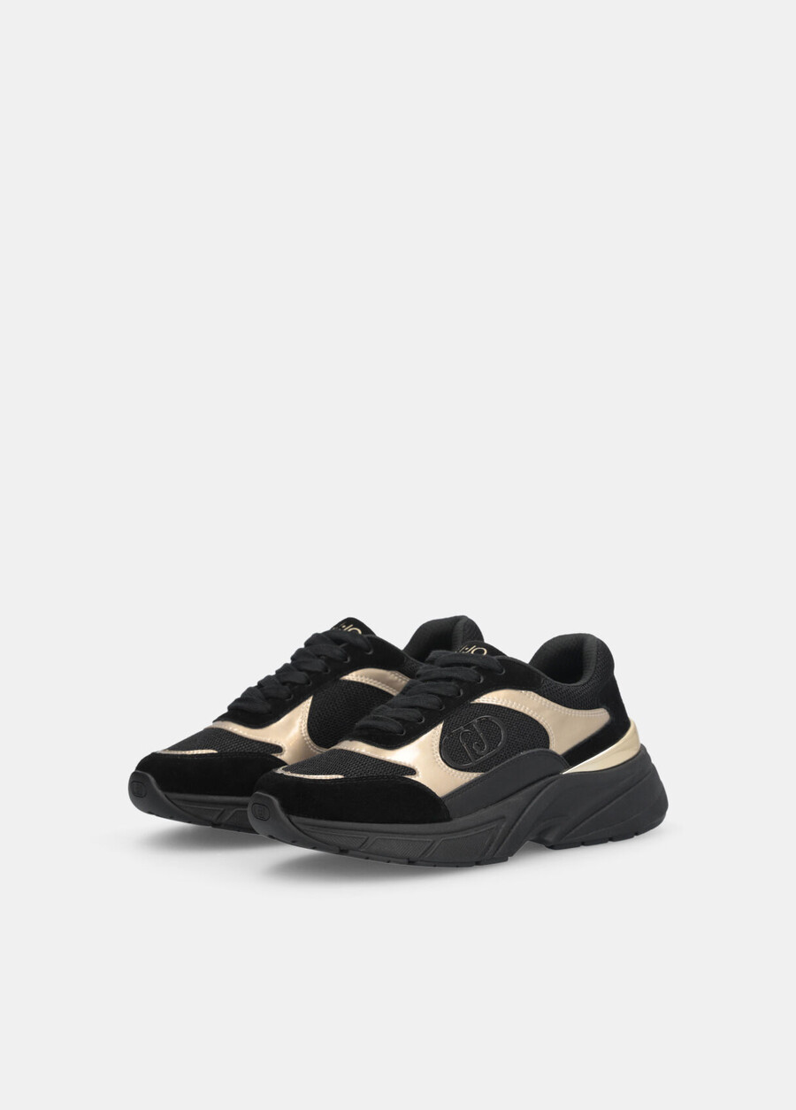 suede and mesh sneakers