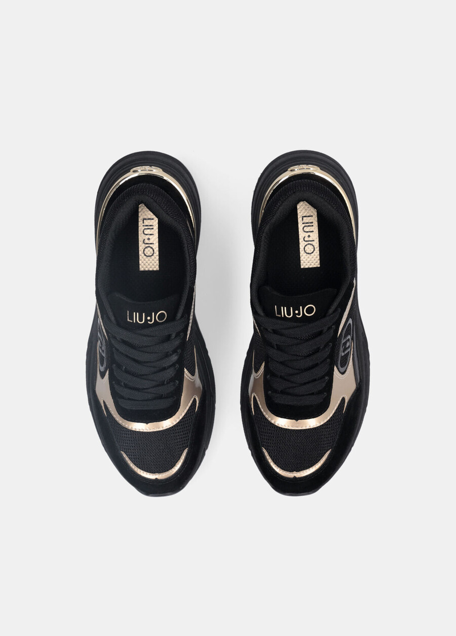 suede and mesh sneakers