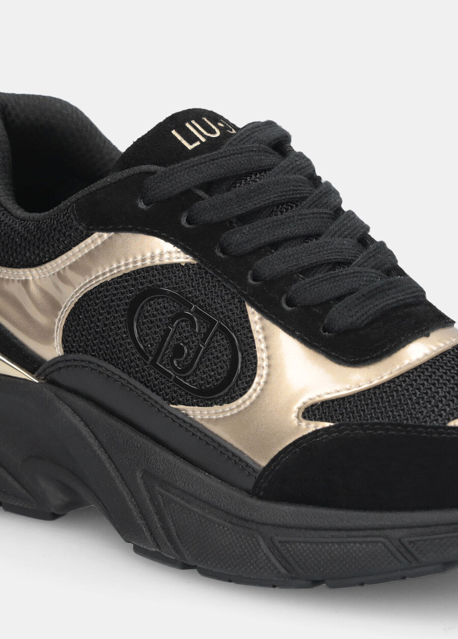 suede and mesh sneakers