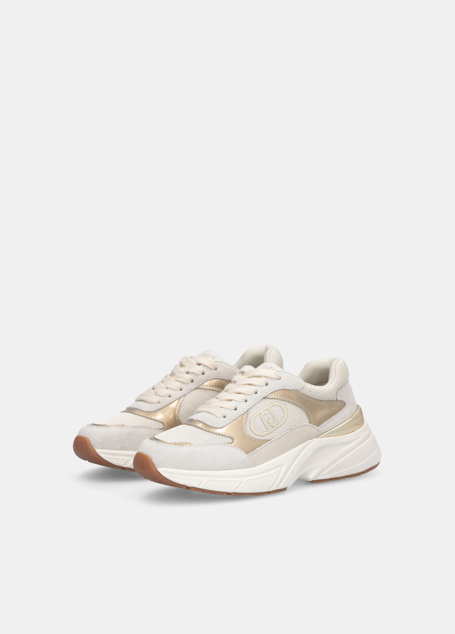suede and mesh sneakers