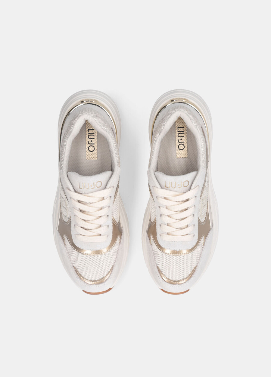 suede and mesh sneakers