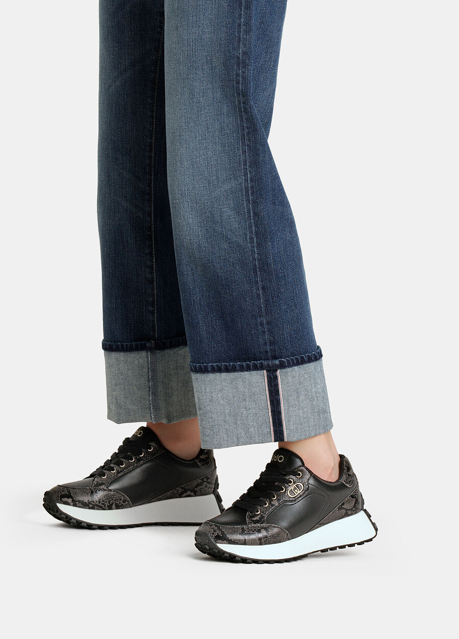 snakeskin-print sneakers