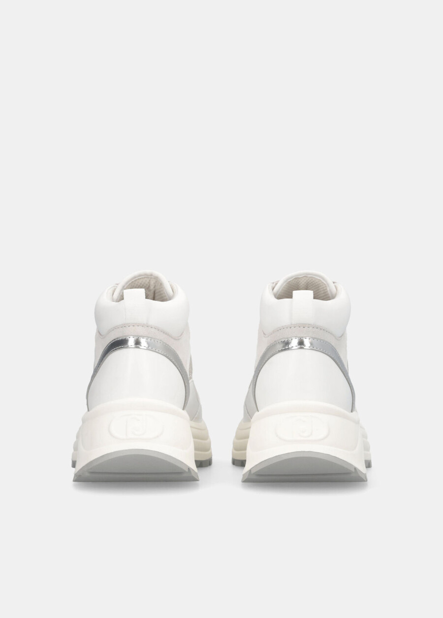glittery mesh mid-top sneakers