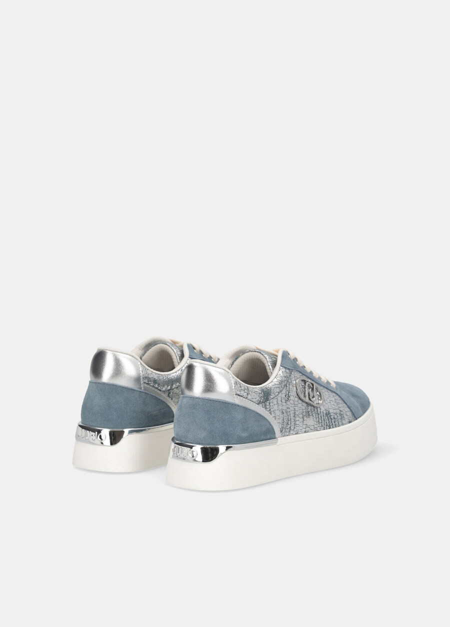 metallic crackle-effect sneakers