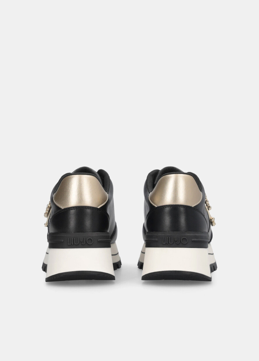 leather sneakers with jewel logo