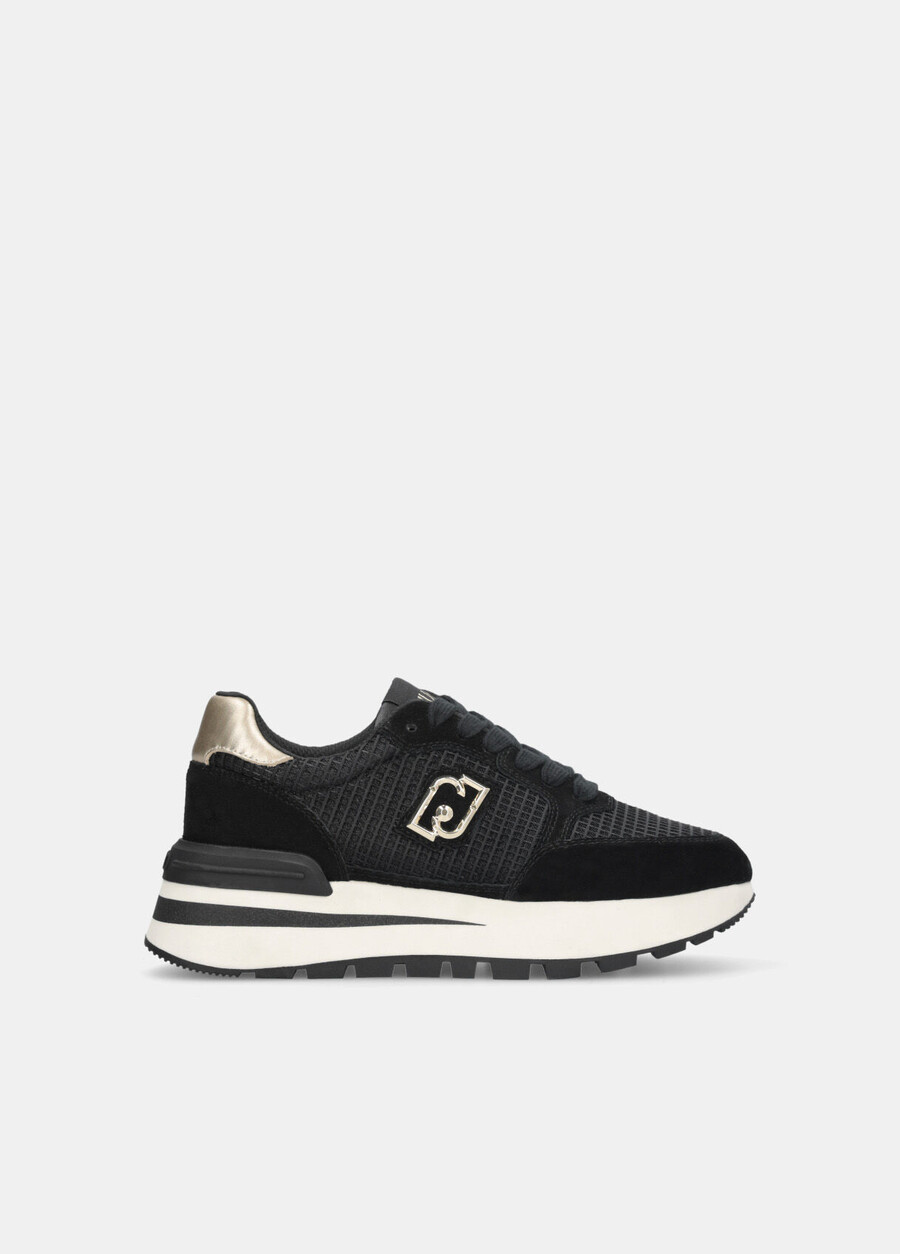 suede and mesh sneakers