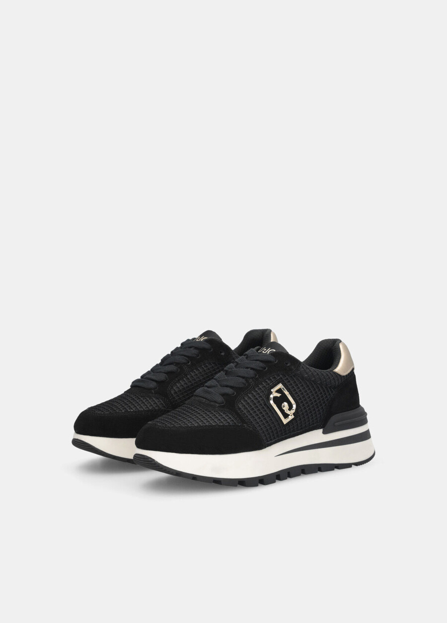 suede and mesh sneakers