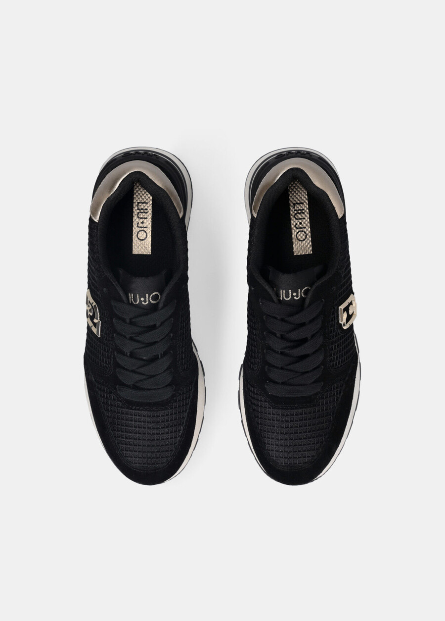 suede and mesh sneakers