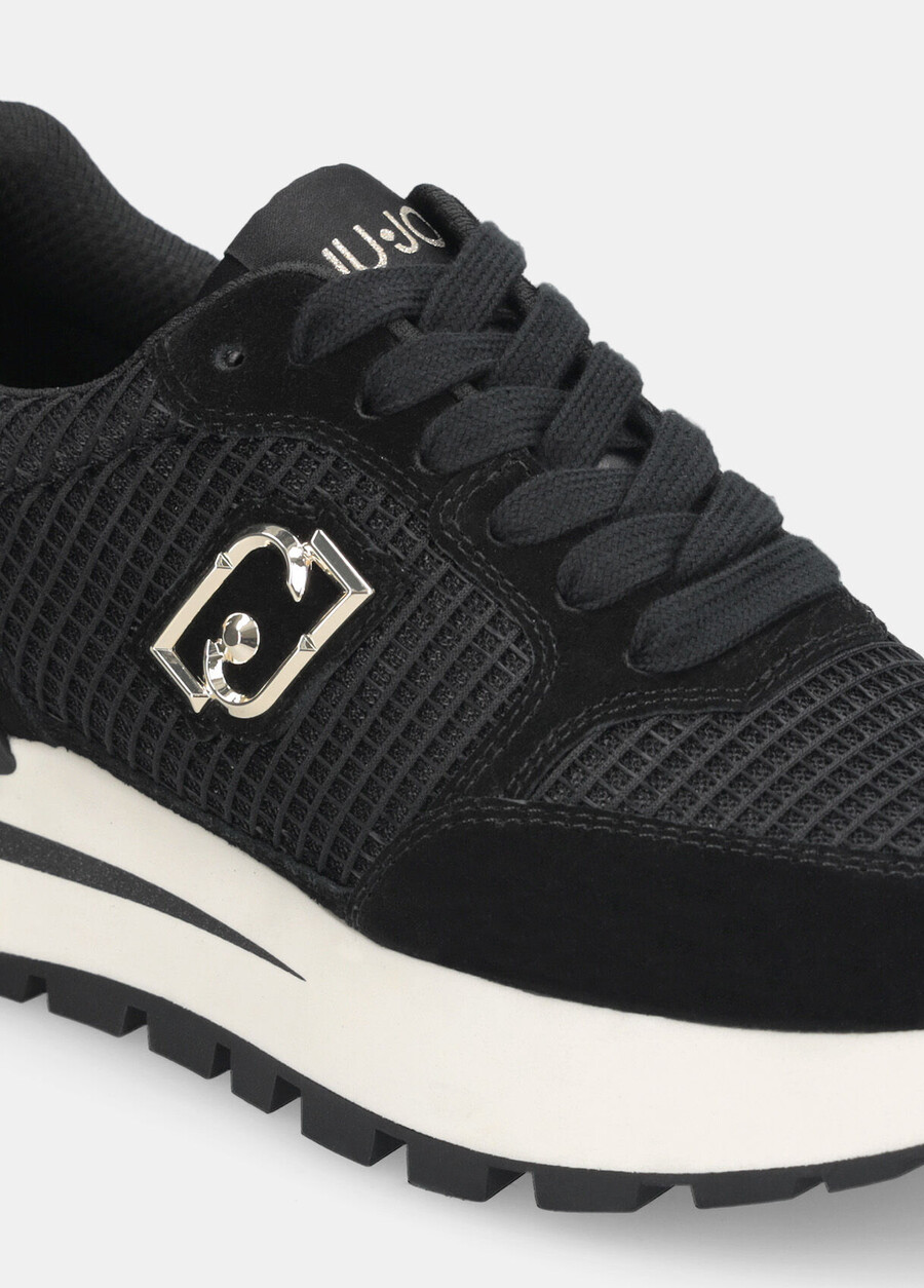 suede and mesh sneakers
