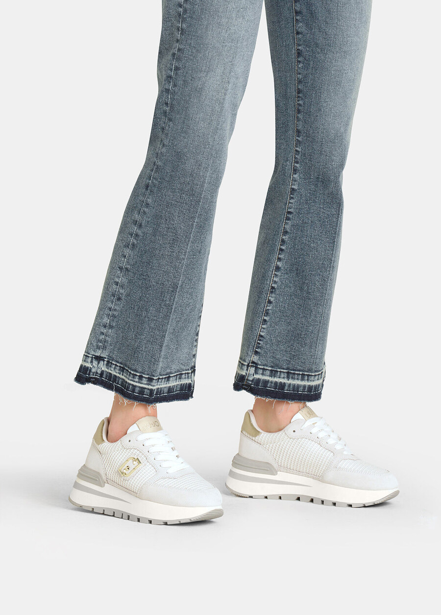 suede and mesh sneakers