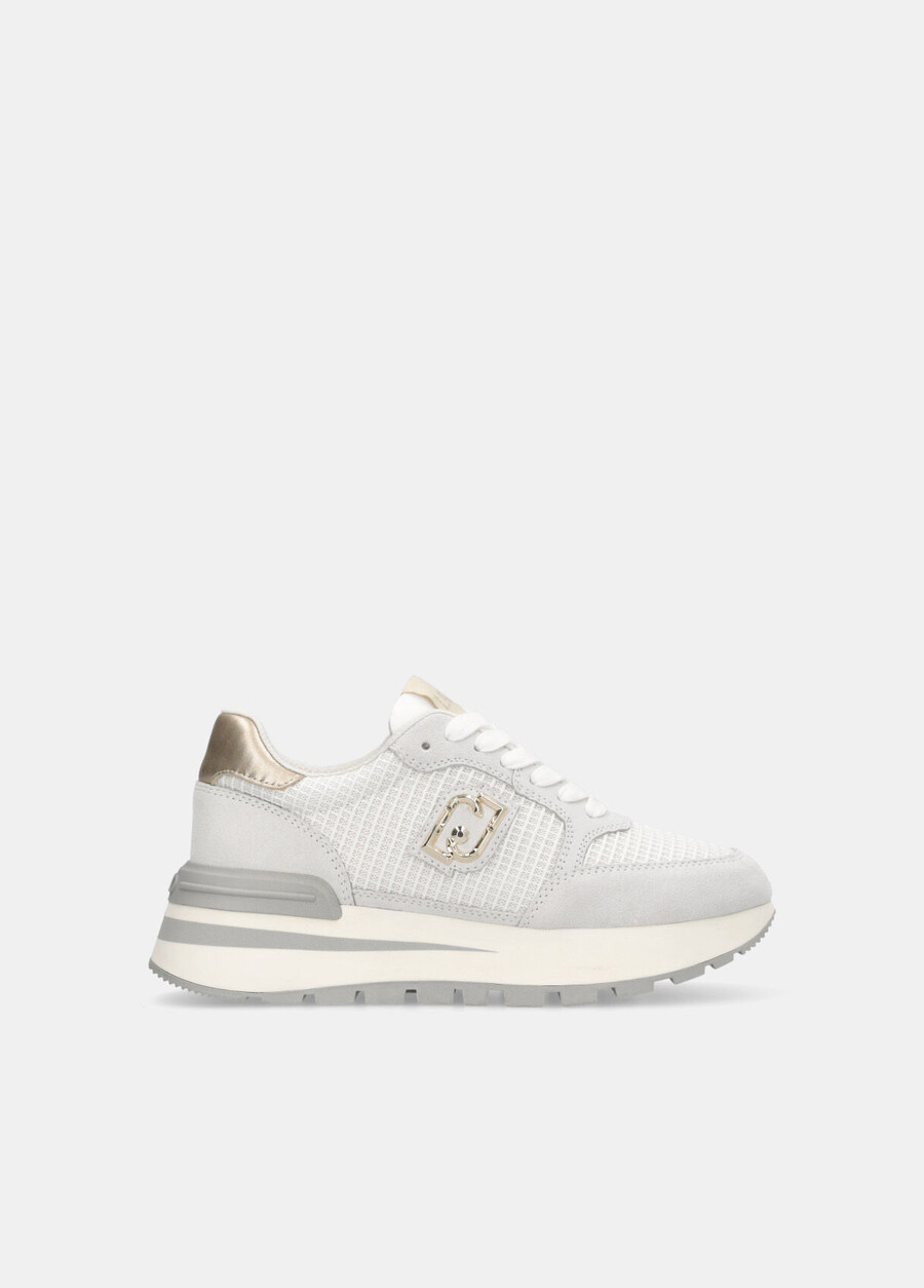 suede and mesh sneakers